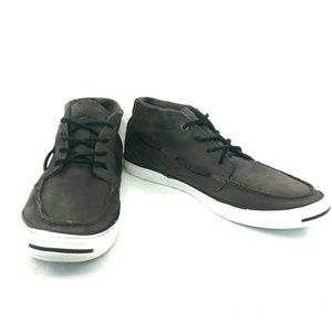CONVERSE Jack Purcell Brown Leather Boat Shoes